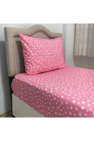 MNZ-مواحدة النجم الوردي نمط ورقة معتدلة + غطاء غطاء + 1 وسادة قضية 123yldiznevr - Mert