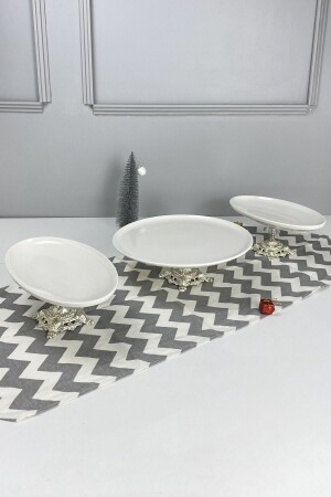 MNZ-الفخامة الخزف الخزفية العرض مجموعة 1 جولة 2 طوالي طوالي طاولة العشاء الكعك الكوكي لوحة - May Home