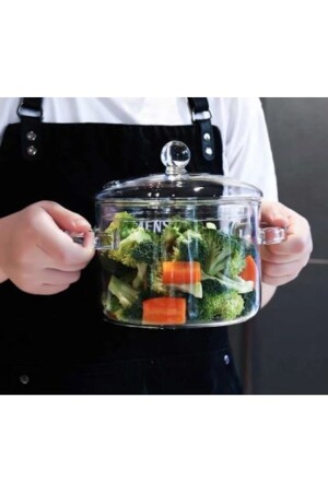 وعاء من الزجاج من MNZ 1. 5 لتر علبة زجاجية مقاومة للحرارة على الموقد بوروسيليكات ter-1 - Termisil