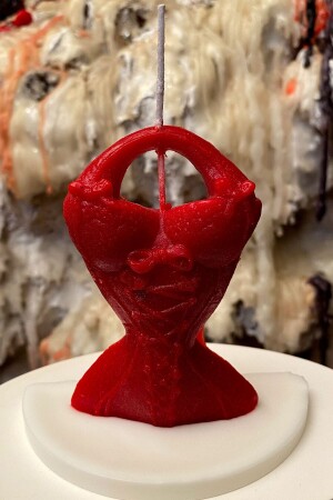 شمعة هدية مزخرفة من MNZ - 10 × 10 سم لزي السيدة ذاتية القاعدة - براعم الفراولة والفانيليا - Fantastik Sanat Atölyesi