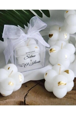 كنيسة الزفاف الخاصة من طراز MNZ فخمة صغيرية ذرة ذهبية صغيرية شمعة فقاعة 10 طلاء 40012 - Ceyseet