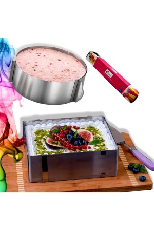 قماش كعكة قابلة للتعديل MNZ- مربع ، دائرة قابلة للتعديل الدائرة ، 10 قطع كريم حقيبة أنابيب FKD102 - Dekamis