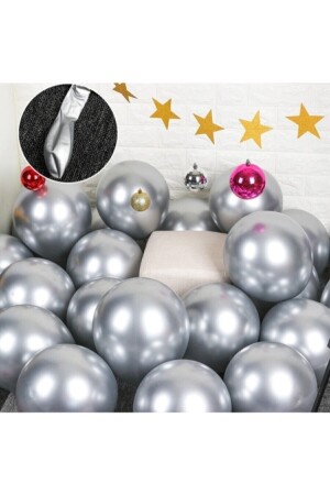 بالون كروم من الفضة من MNZ (10 قطعة) - Kalisan