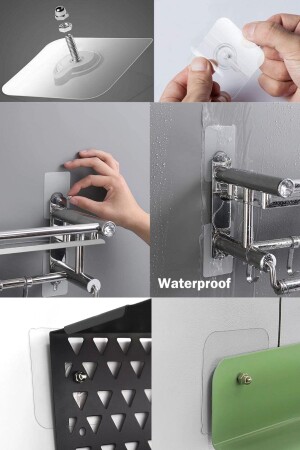 MNZ-؟مصدر رف صلب قوي جداً للاستقرار 10 قطع مجموعة معلقة لا تتطلب حفر في الجدار - Midday