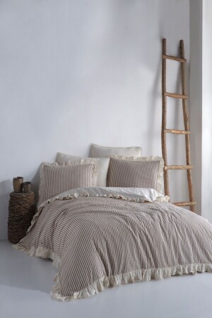 MNZ-تربة 100% قطن ريفل حيط مرقق مزدوج غطاء غطاء مجموعة 200*220 SCKT - Macas Home