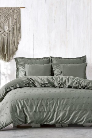 MNZ-كارمن كينغ حجم غطاء القماش مجموعة 100% القطن العضوي ساتين خياط 220x240 سم NVRCRM220X240 - Ecocotton