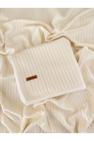 نمط من الخياطة من MNZ 100% القطن طفلاً بيك كوفن Ecru 110x100 سم - Heybeli Organik