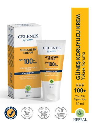 كريم حماية الشمس من الأعشاب من MNZ 100 Max Spf 50ml / جميع أنواع الجلد - Celenes By Sweden