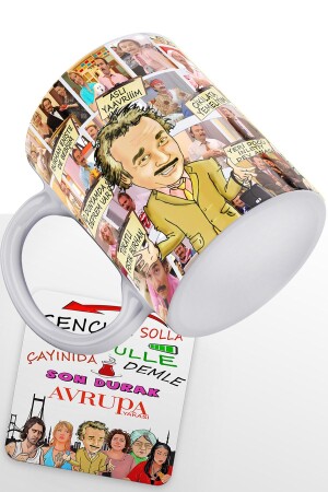 سلسلة جانبية من طراز MNZ-أوروبية بورهان ألتين توب مطبوعة بيضاء 100% مغ مغ من البورتسلين و MDF Coaster AvrupaYakası - remonz