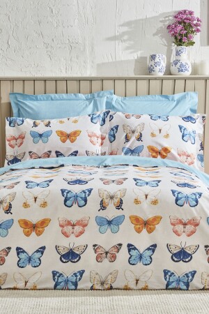 MNZ-داني 100% القطن مزدوجة غطاء غطاء مجموعة البحرية الأزرق - Karaca Home