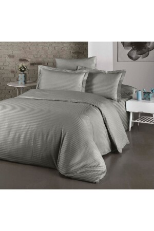 MNZ - مضاعفة القطن ساتيين غطاء غطاء مع الأوراق غير المطوية، 100% القطن ساتيين PSNTAK - Arel Home