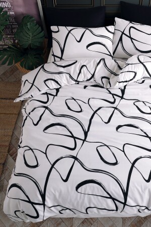 MNZ-غير منتظم 100% القطن Ranforce مزدوج غطاء غطاء مجموعة 200x220 CTNTIR20 - Cote Blanc