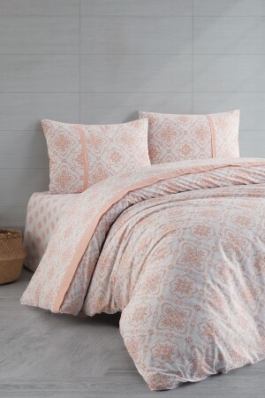 MNZ-وحيدة السلمون 100% القطن Ranforce مزدوجة غطاء غطاء مجموعة 200x220 CTNTUQ20 - Cote Blanc