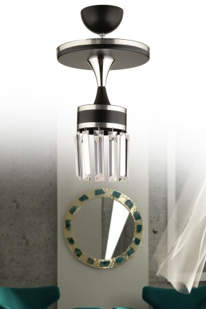 MNZ-أصل الصفائح الواحدة الكريستال الحجر الأسود الكروم الذهبية الإضاءة الفاخرة الحديثة 1007 - KUZEY AYDINLATMA