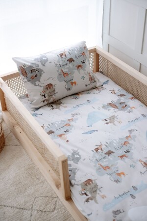 خريطة من الحيوانات من المنطقة (MNZ) مجموعة غطاء غطاء من المونتيسوري العضوي (100x200) - خريطة من الحيوانات - Nou