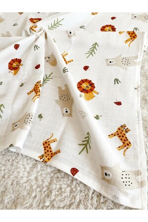 غطاء الموسلين متعدد الأغراض من MNZ 101-سافاري 80x90 سم طفل - Cloudy