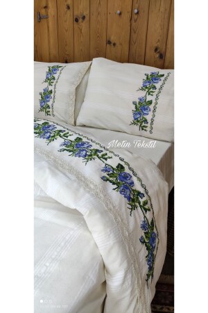 MNZ-وحيدة حقيقية بولدان غطاء غطاء مجموعة الزرقاء الاختراق 101203 - Pamuk Evim