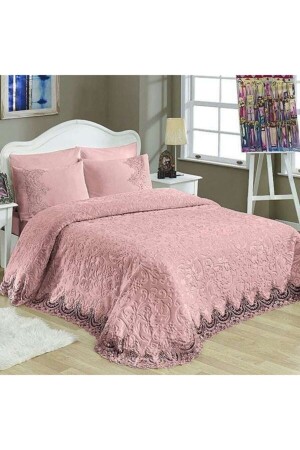 MNZ-الفخامة مزدوجة المزدوجة الفرنسية اللونة المزدوجة البطانية المجموعة السرير المجموعة مسحوق الفيرا 102 - ELVİRAHOME