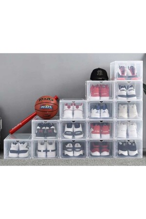 MNZ-- 10PCS مربع الأحذية الشفافة - المنظم المنظم مخزن حزمة الأحذية HFORG02 - homefabe