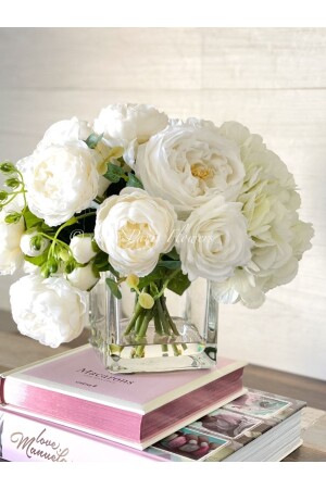 طاولة مسطحة من الزجاج من MNZ - القبو المربع العلوي - وعاء الزهور المربع 10x10 سم - P H Panayır Home