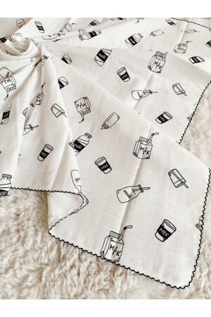 غطاء موسلين متعدد الأغراض من طراز MNZ 11-الحليب 80x90 سم طفل وطفله ومرضى حديثه - Cloudy