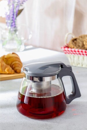 علبة شاي من زجاج MNZ مع شديد القش 1100 مل - Homeniva