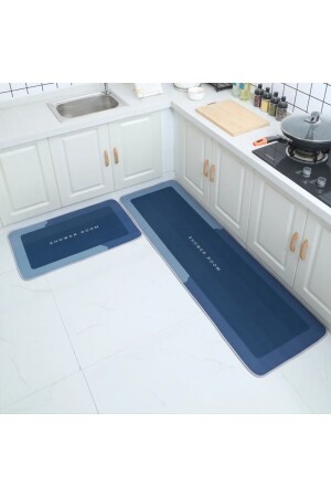 MNZ-القياس الكبير امتصاص الماء السحري المطبخ ومطبخ الحمام مستطيل 118*38 سم زرقاء - Beyzana