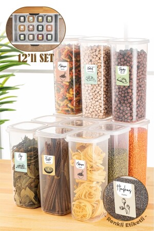 ملصق من ملون MNZ 12 طلاء 1.75 لتر حاوية تخزين الطعام في بيجي مربع بيضاء PGGY12LI175 - Vienev