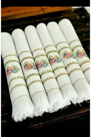 منشفة زفاف MNZ ، منشفة سيارة ، منشفة طائرة ، منشفة مدرسية 12 قطعة ، مزدهرة 5 22345 - yörük tuhafiye