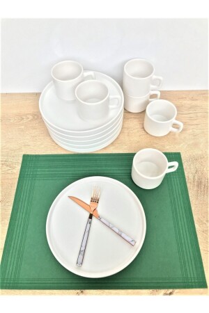 MNZ-مجموعة إعداد الفطور المتكاملة ماتا أبيض 12 قطعة لـ 6 أشخاص - GULHANILE