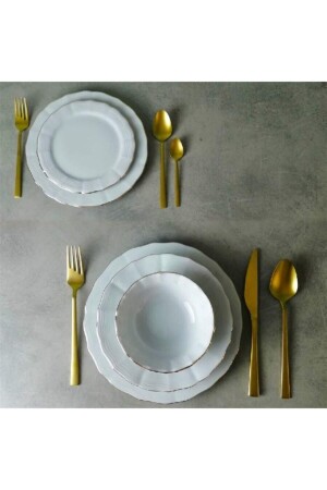 مجموعة عشاء من الذهب من الذهب من الـ MNZ لـ 12 شخص 60 قطعة 6519 - Porland