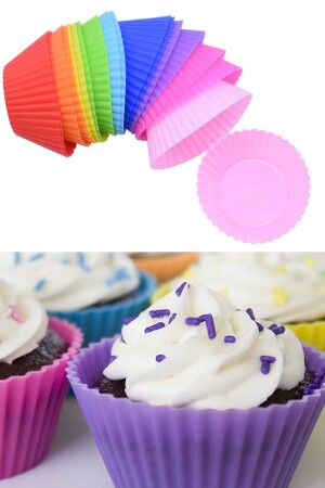 ملفون سليكون ملون من غير القضبان من MNZ 12 قطعة، قماش كعك صغيري A1904-12-ملفون - Entude