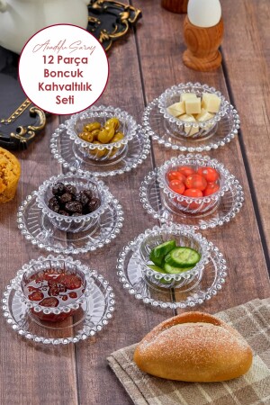 MNZ-شفافية أكريليك 12 قطعة كأس الفطور وضع صوص كأس السكر كأس الشاي - Anadolu Saray