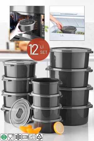 مكونات تخزين قابلة للاستخدام من الموجات المجهرية ومجمدة MNZ 12 قطعة أنتراكيت NDY-2900 - Nandy Home