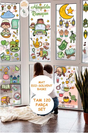 (MNZ-مرحباً بكم في شهر رمضان الموسم) (ميكا ستيكر) مجموعة 120 قطعة (منتج جديد) (صاكت ستيكر) مع ه - Kt Grup