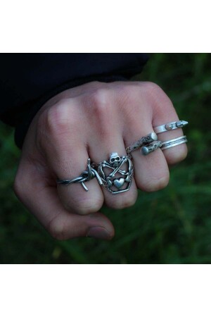 حلقة من الفضة من MNZ نموذج قابلة للتعديل حلقة الرجال مع صندوق هدية خشبية 120128 - Zuk Collection