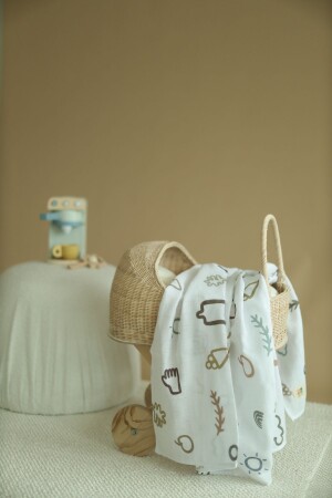 كريم ثلج MNZ 120x100 سم غطاء القطن العضوي المسلين IC26 - YouBee