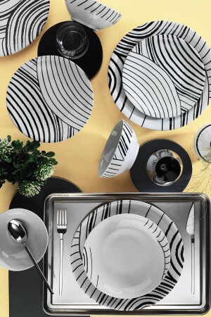 مجموعة من طعام العشاء من طراز MNZ 12174 تزيين لـ 6 أشخاص 24 قطعة ZG24Y260012245 - Kütahya Porselen