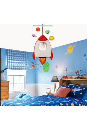 صاروخ من الخشب من MNZ و إضاءة غرفة الأطفال ذات موضوع الفضاء 123 - Arya