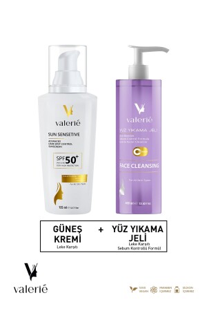 MNZ- الوجه والجسم واقي شمسي الصيف والشتاء 125 مل لتنشيط غسل الوجه مع فيتامين C 400 مل واقي شمسي + غسل تنظيف الوجه - Valerie