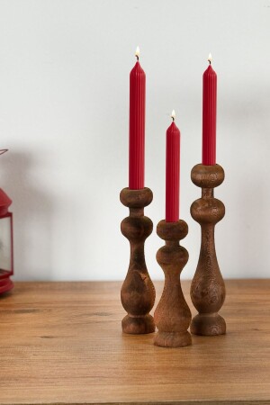 حامل شمعة MNZ - محفظة شمعة مزخرفة من الخشب 1256 - Weblonya