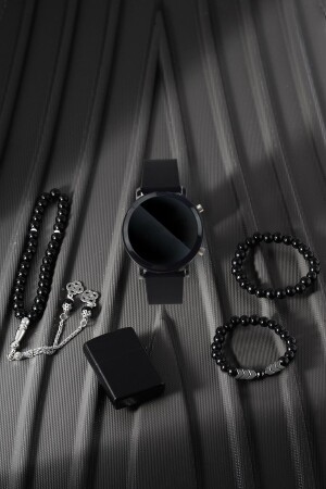 ساعة المساواة من الرجال MNZ خروط الصلاة خروق و سوار مجموعة السيليكون1303 - wesscollection