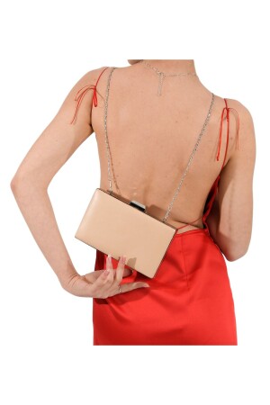 MNZ-جلد عارية لون الجلد المقطوع الجلد الجلد مساء حقيبة مساء حقيبة الخصومة حقيبة الزفاف 135 جلد - Biçanta