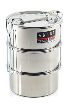 صندوق الغداء ثلاث قطع من الفولاذ من نوع MNZ - حاوية نقل الطعام - 14 × 7 سم Fma010640 HBV00000I8272 - Abant