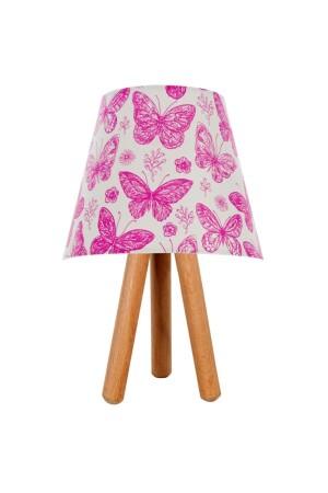 غرفة الأطفال MNZ - ثلاثي ساقي شمعة خشبية ظل الفراشة الوردية المنزل 14 - EvLight