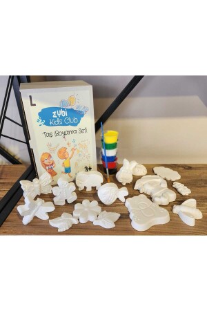 مجموعة طلاء من الحجر من طراز MNZ 15 قطعة ذكاء تطوير نشاط طلاء أكريليك طلاء للأطفال فوق 3 سنوات - HEİGMANN