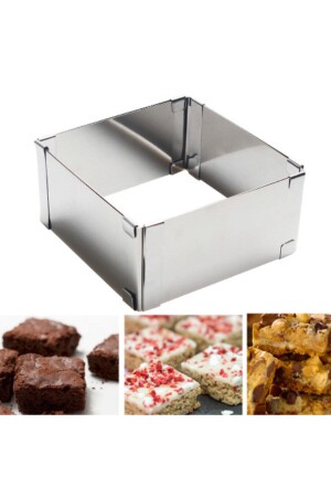 قماش كعكة قابلة للتعديل من MNZ- مربع 15 سم-30 سم عمق 10 سم - Nar Kalıp