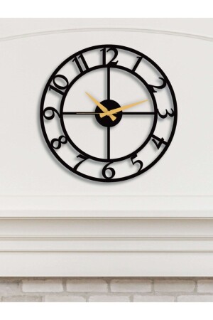 ساعة جدار أسود من المعدات من MNZ مع أرقام 1.5 ملي متر سمك 50x50 سم رقم50 - Gowpenart