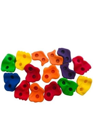 حجارة الجدار المنصعدة من بلاستيك من MNZ 15 قطعة في ألوان وحجم مختلفة DKM170720 - dünya kreş market