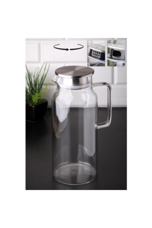 جنجان زجاجي من بوروسيليكات MNZ ، جنجان زجاجي عالي الرائعة مع غطاء معدني 1.5 لتر HBV00YTY - MİEN